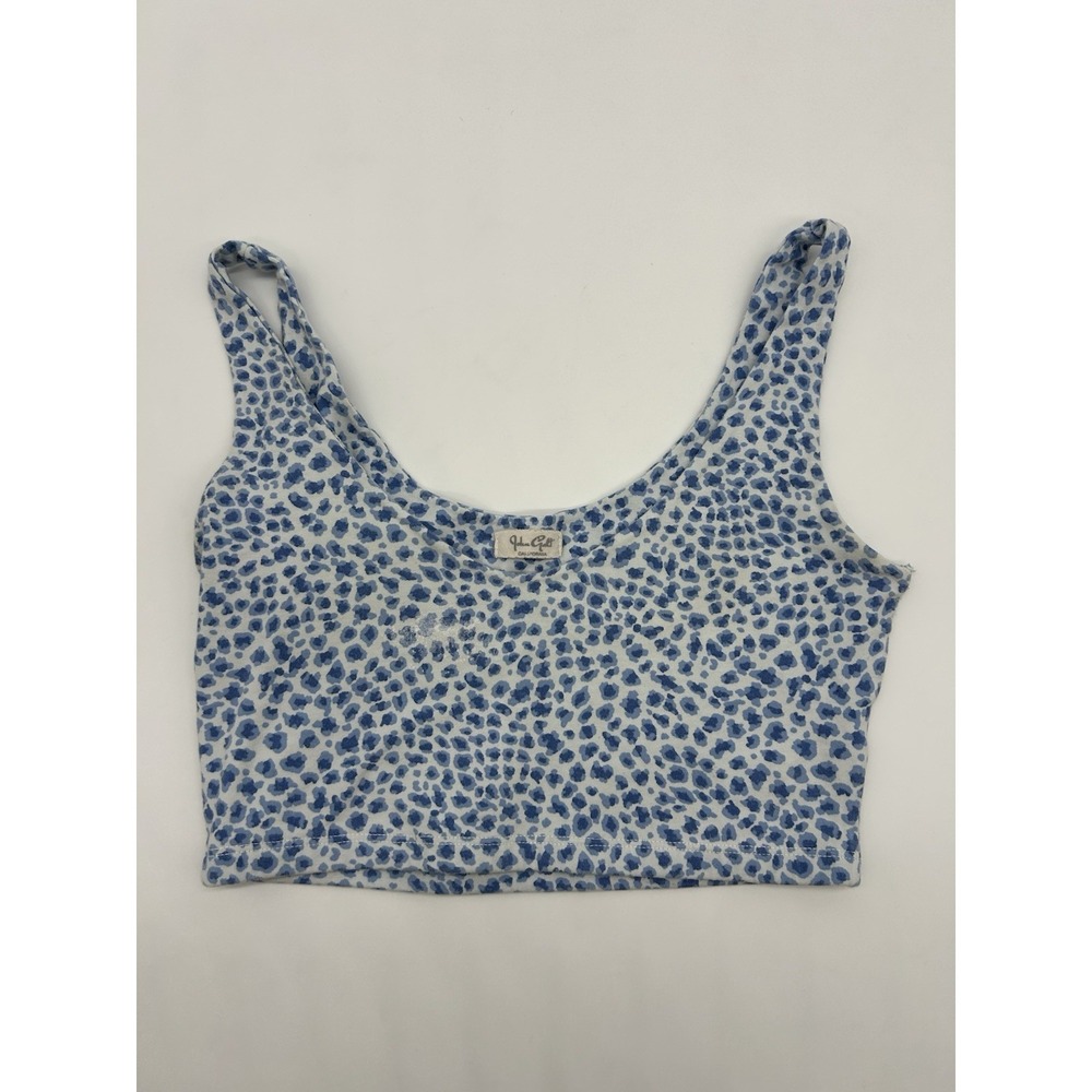 Brandy Melville John Galt Blue Leopard Print Lydia Cropped Tank Top - OS/XS
